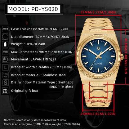 PAGANI DESIGN 2026 new ultra-thin 7mm quartz men's watch stainless steel sapphire 10Bar waterproof C3 upgrade V2 reloj hombre