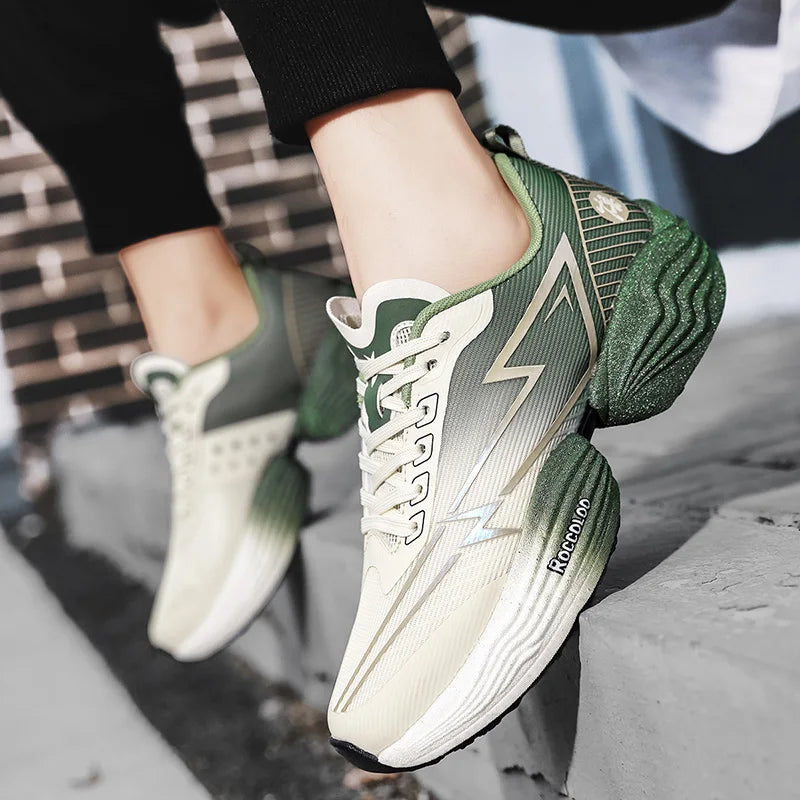Paire de chaussures de sport professionnelles pour marathon, confortables, de jogging, amortissantes, d’entraînement, à fort rebond, antidérapantes, de course