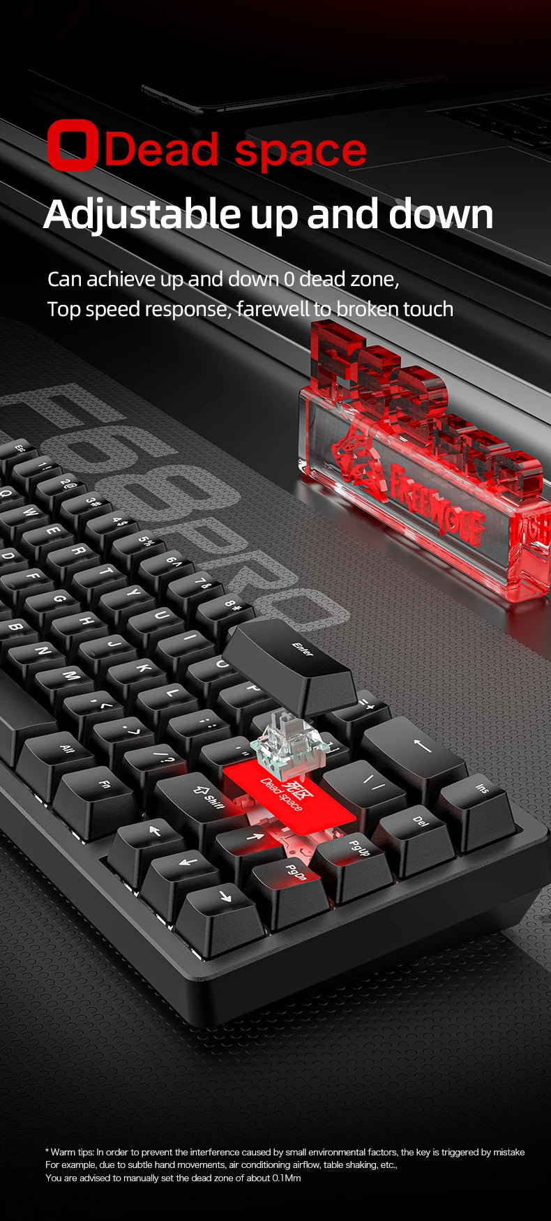 FREEWOLF F68 F68PRO Magnetic Gaming Keyboard Mechanical Wired for Pro Gaming 0.01mm Rapid Trigg 8000Hz SOCD/RS 0.1ms 128K Rate