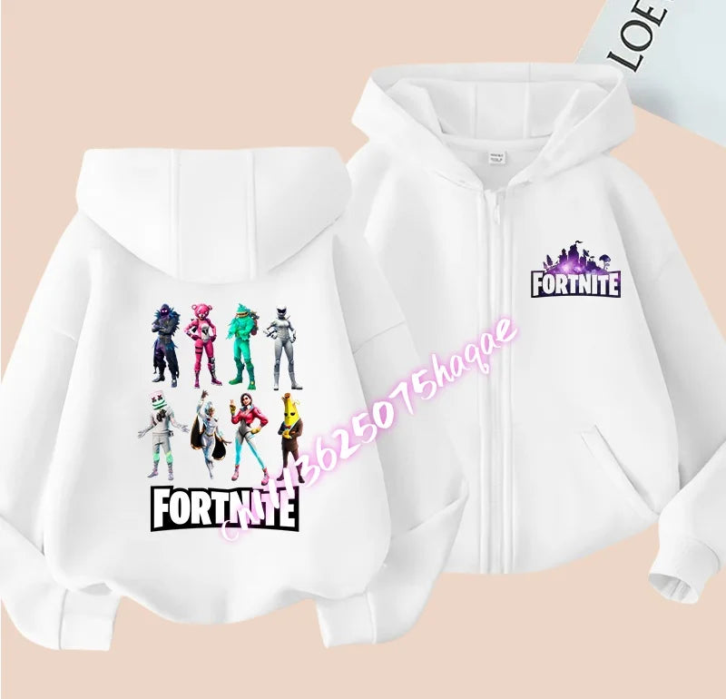 New Fortnites Child Zip-up Hoodie Cartoon Anime Hoodies Casual Breathable Kids Boys Coat Jackets 2026 Spring Children Clothing