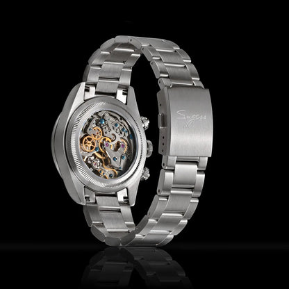 Sugess Chronograph Watch for Mens ST1907 Movement Mechanical Sapphire Crystal Wristwatches Waterproof Pilot Air Force Clock S475