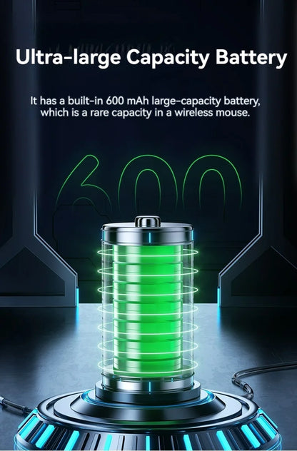 2.4G Bluetooth trådløs mus med skærmdisplay, kraftigt 600mAh-batteri med stor kapacitet og lydsvage knapper til gaming og kontorbrug