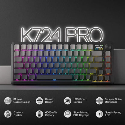 Redragon K724 PRO Wireless Gasket Gaming Hot-Swap South-Facing RGB Socket, Gradient PBT Keycaps Keyboard
