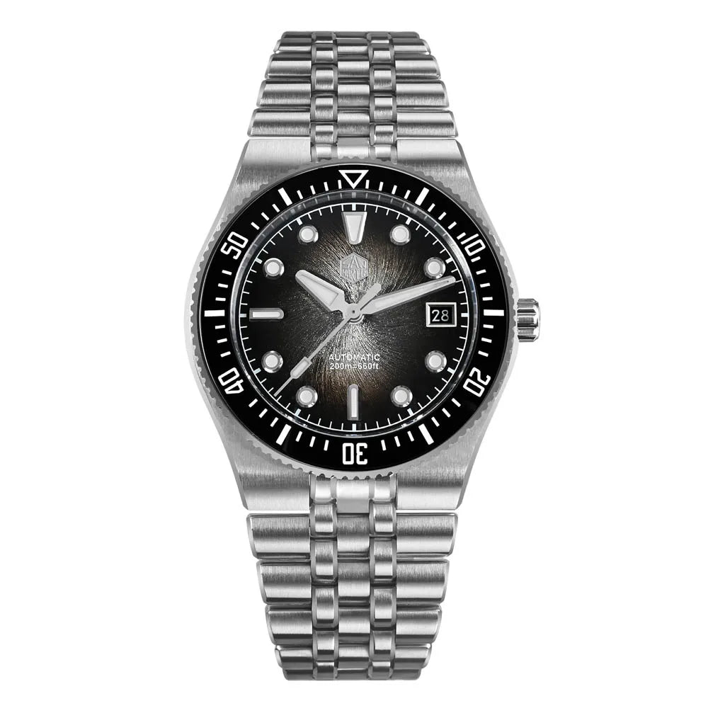 San Martin 40mm Enamel Spiral Dial Integrated Bracelet Men Diver Watch Miyota 9015 Automatic Mechanical Waterproof 200m SN0148