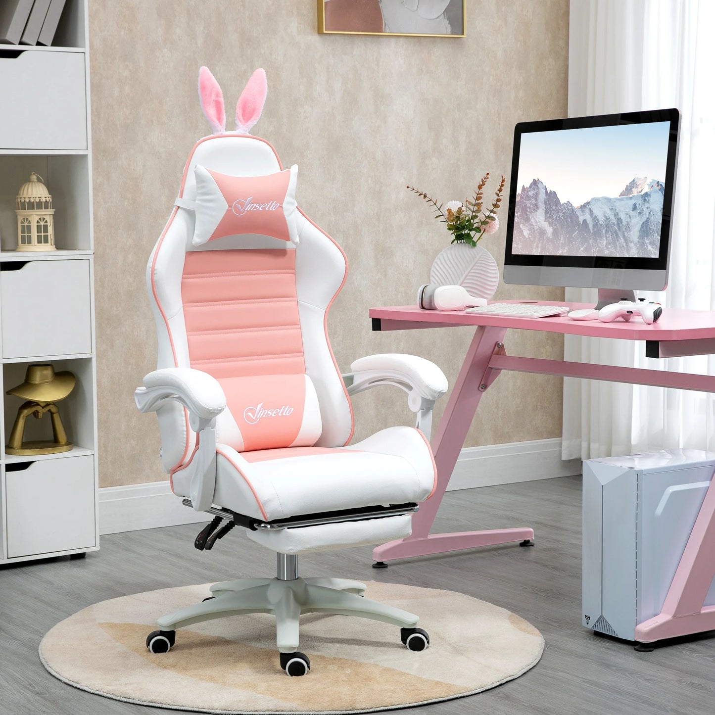 Chair Vinsetto gaming armchair gamer armchair ergonomic desk with lower back, adjustable height, tilt back