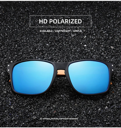 XSW Brand Design Beech wood Handmade Sunglasses Men Polarized Eyewear Outdoor Driving Sun Glasses Reinforced Hinge 5527