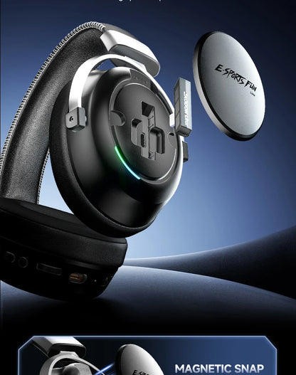 HaaYot Professional Wireless Gaming Headset Bluetooth 6.0 with 7.1 Surround Sound, Low Latency 15ms Gaming Headphones with Mic for PC PS5 Switch Mobile
