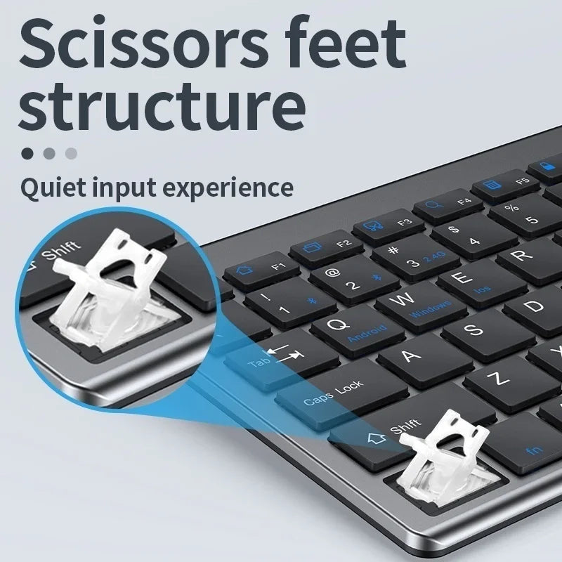 Russian/Hebrew/Spanish/Portuguese/Korean Bluetooth 5.0 & 2.4G Wireless Rechargeable Keyboard For Tablet iPad PC Android IOS Win