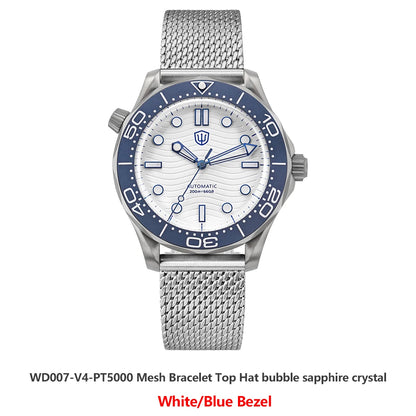 Watchdives WD007 V4 Titanium NTTD Dive Watch PT5000 Automatic Movement Sapphire Super Luminous Domed Crystal 42mm Men Watches