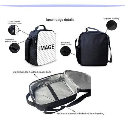 Trendiges Gaming-Design Kinder-Rucksack F-FortniteS mit Lunchbag und Federmäppchen, Schulranzen mit großem Fassungsvermögen für Jungen und Mädchen, ideales Geschenk