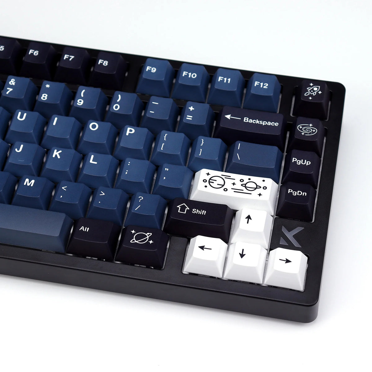 „KBDiy Clone GMK Galaxy“ PBT retro klavišų dangteliai, skirti „Aula 60“ mechaninei klaviatūrai, žaidėjams, su atskirtu tarpo klavišu, „Cherry“ profilio „Alice“ klavišų dangteliai