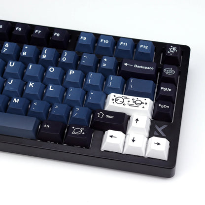 „KBDiy Clone GMK Galaxy“ PBT retro klavišų dangteliai, skirti „Aula 60“ mechaninei klaviatūrai, žaidėjams, su atskirtu tarpo klavišu, „Cherry“ profilio „Alice“ klavišų dangteliai