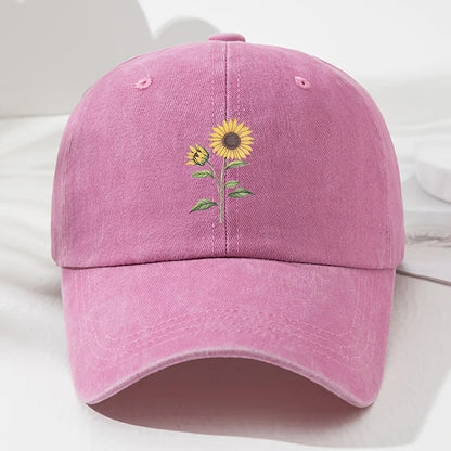 Retro saulėgrąžų rašto beisbolo kepurė „Dad Hat“, tinkanti lauko sportui, žvejybai ir stovyklavimui, žygiai