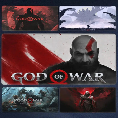 Xxl Mouse Pad God of War Desk Mat Gaming Accessories Keyboard Computer Mousepad Gamer Large Pc Cabinet Office Table Carpet Rug