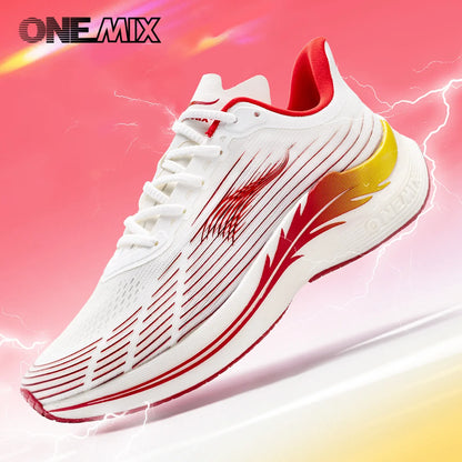 Onemix Nové pánske maratónske bežecké topánky pre ženy – priedušné, ľahké tenisky so šnurovaním, športová obuv, pohodlné, ľahké a mäkké