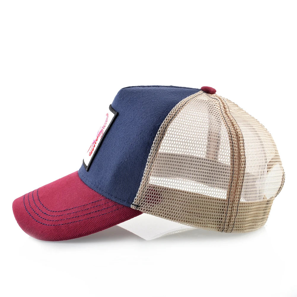 Casquette de baseball unisexe avec écusson pieuvre pour hommes et femmes – Casquettes trucker à fermeture à pression quatre saisons – Casquette de sport décontractée et respirante pour les activités de plein air