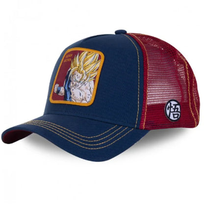 Casquette Dragon Ball Son Goku pour l'été, casquette de voyage à visière, casquette pour homme brodée, style hip-hop en maille, visière pare-soleil, casquette de baseball, sport de plein air