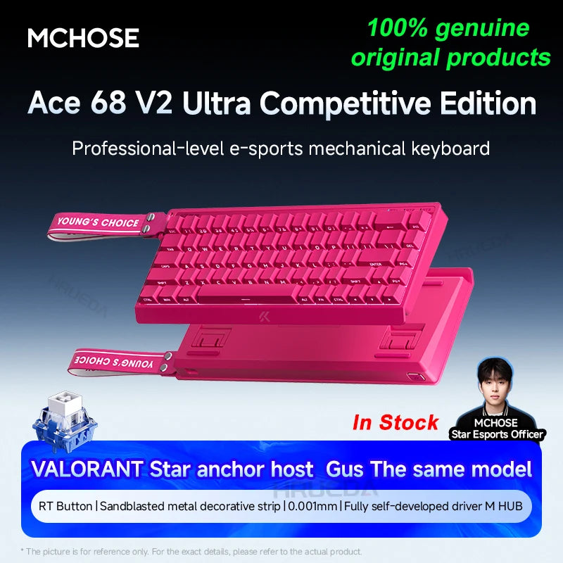 MCHOSE Ace 60 Pro 68 Magnetic Axis Mechanical Keyboard Customized Esports 0.01ms Latency RT 0.01mm 128K Gaming Keyboard Original