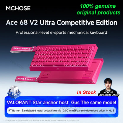 MCHOSE Ace 60 Pro 68 Magnetic Axis Mechanical Keyboard Customized Esports 0.01ms Latency RT 0.01mm 128K Gaming Keyboard Original
