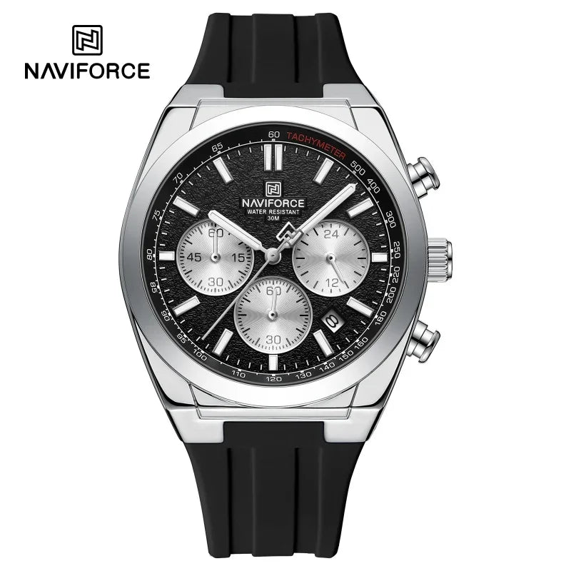 Muški ručni sat NAVIFORCE – luksuzni i sportski stil, kvarcni mehanizam, prikaz 24 sata, prozor za datum, kronograf, vodootporan – ideja za poklon za muškarce