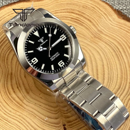 Tandorio Men's Automatic Watch Mechanical Miyota 8215/PT5000 Movt Sapphire Glass 36mm/39mm Explorer Style Wristwatch Luminous