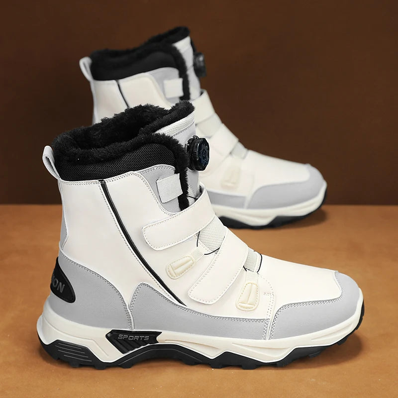 Bottes de neige imperméables pour hommes, chaussures d'extérieur d'hiver, semelle intermédiaire chaude avec antidérapantes, résistantes à l'abrasion, 2025