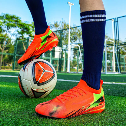 Chaussures de Football professionnelles à fond FG pour hommes, chaussures d'entraînement confortables et durables pour adultes, chaussures de Football à lacets pour adolescents