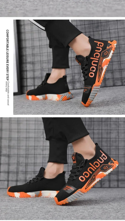 Running Sport Fashion High Top Sneakers Zapatillas De Deporte 2024 Men Casual Mesh Shoes Light Soft Breathable Vulcanized Shoes