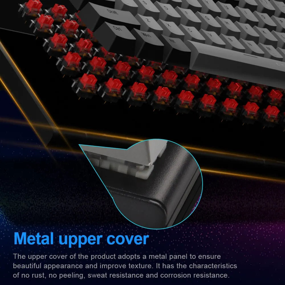 E-YOOSO Z11 RGB USB 60% Mini Mechanical Gaming Keyboard Blue Red Switch 61 Keys Wired Detachable Cable, Portable for Travel PC