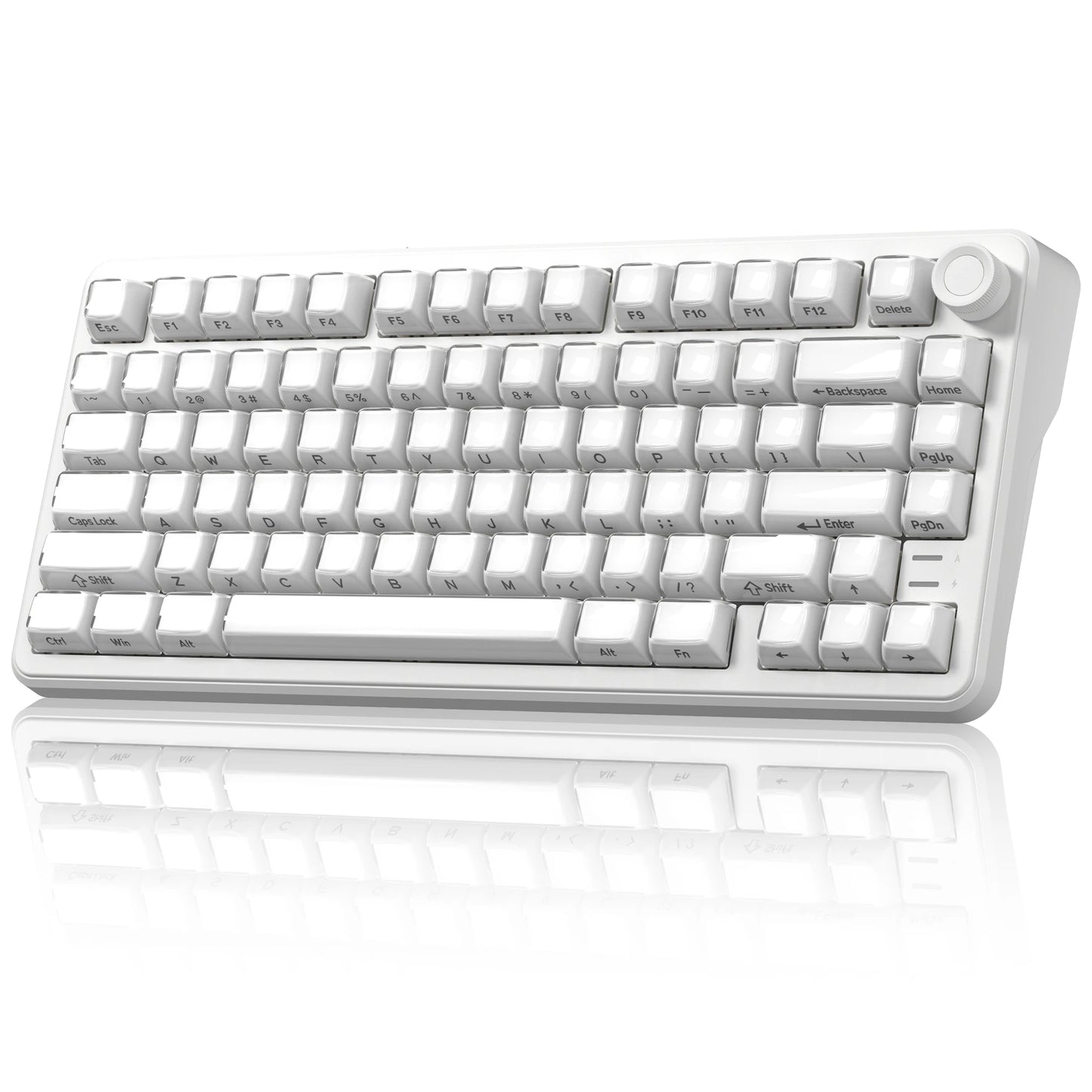 Womier L75 White Crystal Wireless Gaming Keyboard Tri-Modes Hot-Swappable Customized RGB Backlight Mechanical Keyboard Gasket