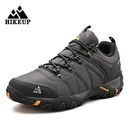 HIKEUP miesten neljän vuodenajan vaelluskengät – ulkoiluun ja urheiluun, aitoa nahkaa, kulutusta kestävät kiipeilykengät, kumipohjaiset trekking-sneakerit