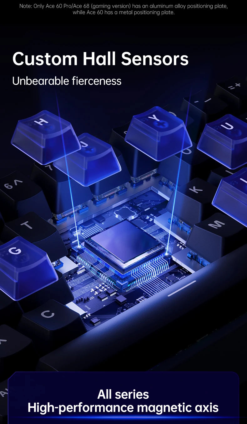 MCHOSE Ace 60 Pro 68 Magnetic Axis Mechanical Keyboard Customized Esports 0.01ms Latency RT 0.01mm 128K Gaming Keyboard Original