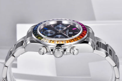 Orologio da uomo PAGANI DESIGN – Modello con quadranti colorati, orologio da polso al quarzo di lusso, cronografo dotato di un movimento