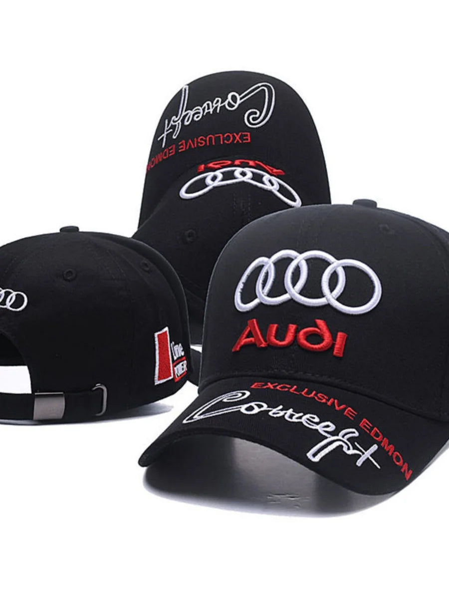 2025 New Audi Fashion Baseball Hat Embroidered Outdoor Mountaineering Hat Cotton Sunscreen Hat Duck Tongue Hat