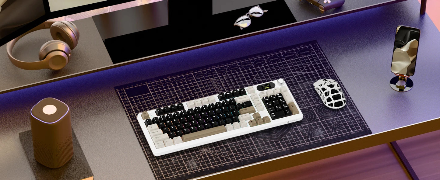 ATTACK SHARK X98Pro Wireless Mechanical Keyboard with Screen & Knob, Tri-mode Gasket Hot Swappable RGB Keyboard, Web Driver