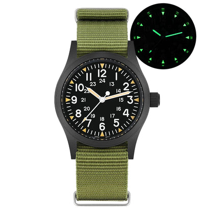 Militado ML05 Vintage Watch VH31 Sweep Second Movement Domed Sapphire Crystal With High Clear AR Coating Luminous 38mm Watches