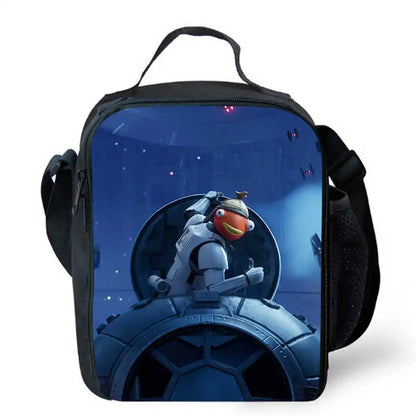 Bolsas de almuerzo para niños, bolsas escolares y de picnic Fortnite de dibujos animados para niñas y niños, bolsas térmicas portátiles y ligeras para almuerzo infantil