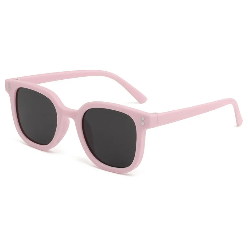 KLASSNUM 2026 Trendy Children's Sunglasses Large Square Black Sun Glasses 2-8 Years Kids Girls Boys Sunglass for Travel Outdoor
