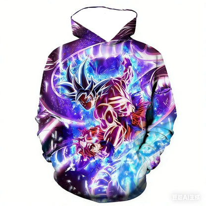 2025 Hot Sale Trend Hip-Hop Hooded Sweatshirt Kids Adults Dragon Ball Battle Suit 3D Print Hoodie Sports Sweatshirt Top Clothing