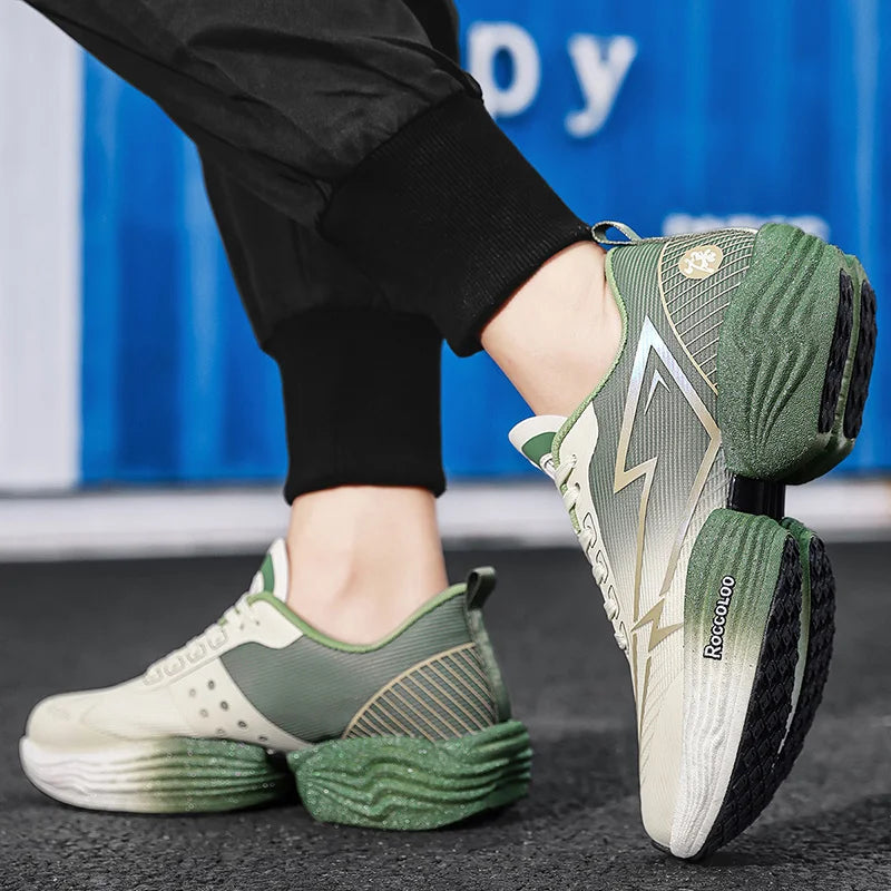 Paire de chaussures de sport professionnelles pour marathon, confortables, de jogging, amortissantes, d’entraînement, à fort rebond, antidérapantes, de course
