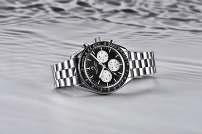 Zegarek PAGANI DESIGN Moon – luksusowy męski chronograf kwarcowy w sportowym stylu, szafirowe szkło z powłoką antyrefleksyjną, luminescencyjny wyświetlacz