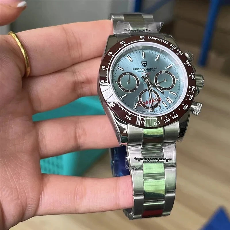 Relógio cronógrafo para homem PAGANI DESIGN – Relógio de pulso de luxo com movimento de quartzo, luminoso e estanque.
