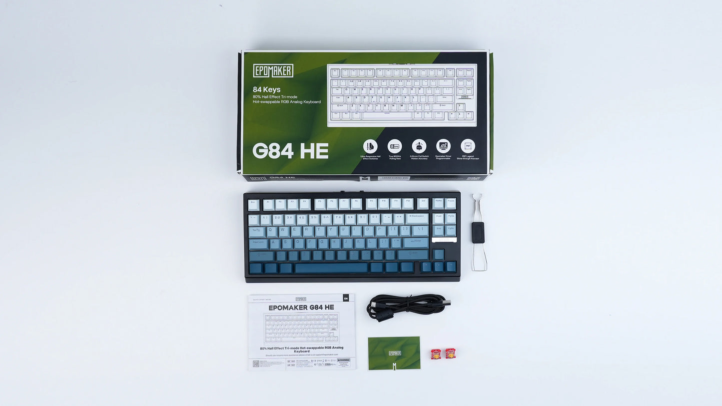 EPOMAKER G84 HE 75% ANSI US Layout Wired/BT/2.4Ghz Wireless Hall Effect Magnetic Mechanical Keyboard with DKS & SOCD Support