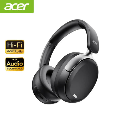 Acer OHR516 ANC Wireless Headphones Noise Cancelling Hi-Res Bluetooth Headset with 40mm Driver, Spatial Audio Over Ear Headphones with Mic