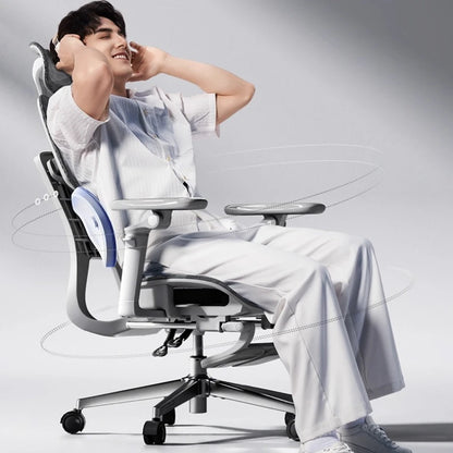 Sedia da ufficio in rete ergonomica executive per computer e gaming, arredo moderno girevole con ruote e regolabile, sedia gaming ergonomica
