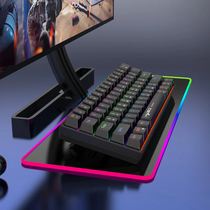 Mechanical keyboard 61 keys Colorful Wired USB Keyboards gamer gaming 60% Backlit Computer key board Pc teclado Ergonomic office