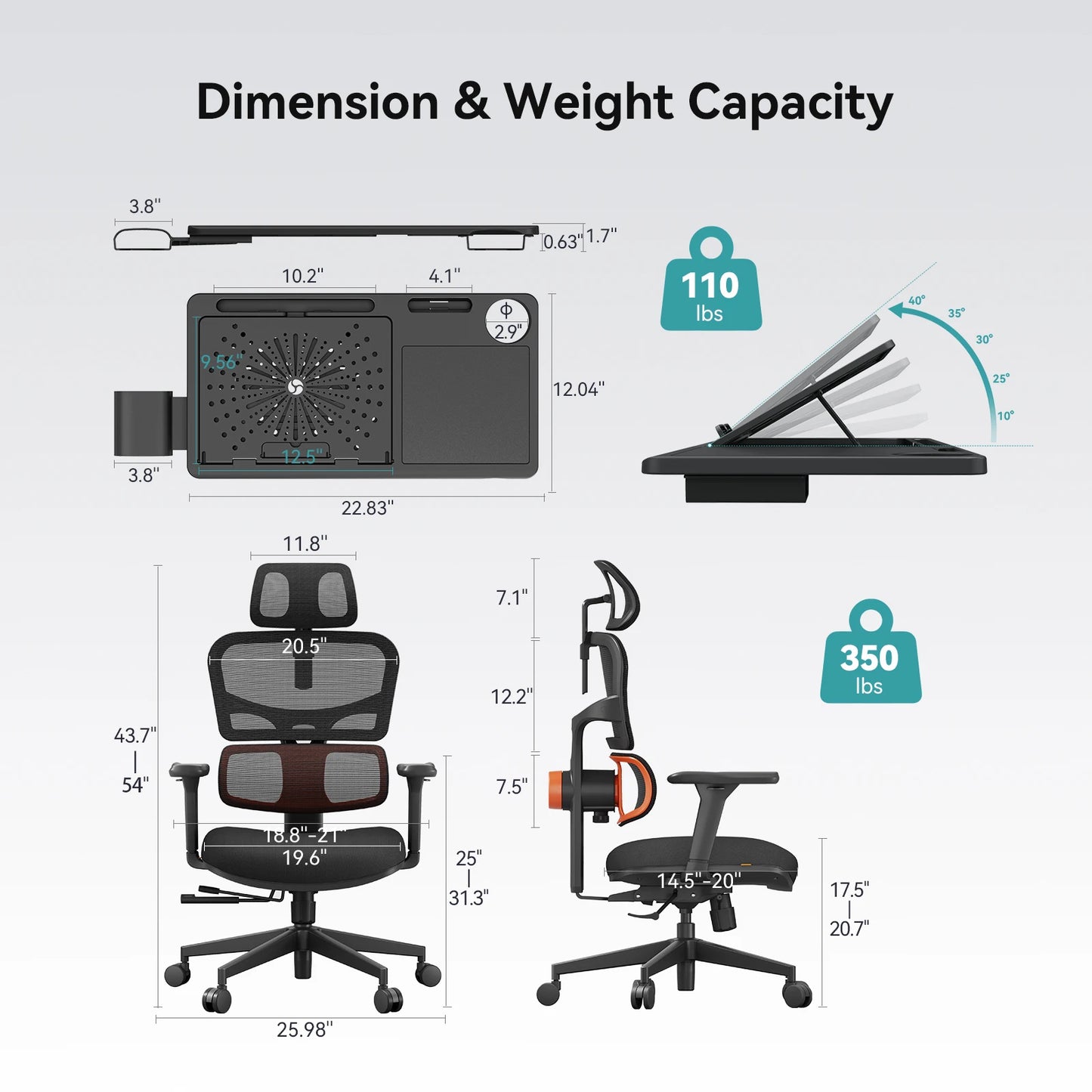 NEWTRAL NT001 Ergonomic Office Chair with Auto-Following Lumbar Support, Adjustable Headrest, 3D Armrest, Reclining Executive Desk Chair