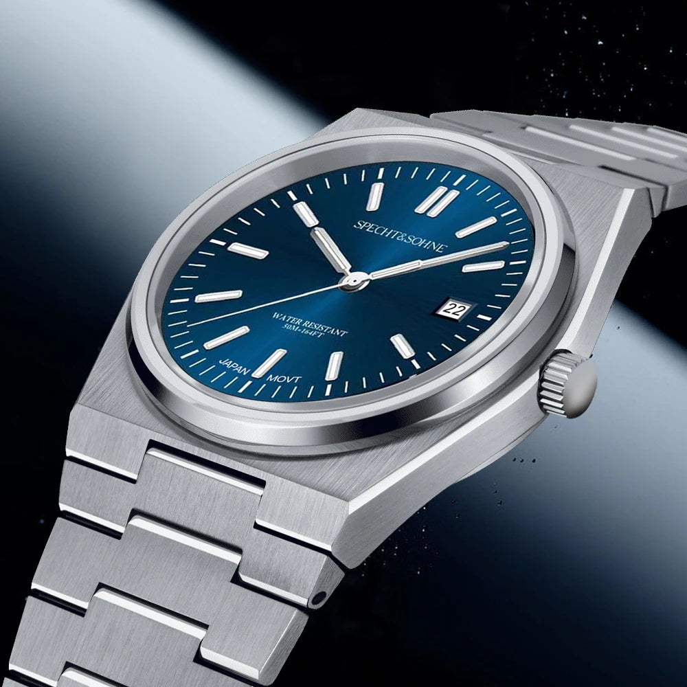 2025 New Arrivals Specht&Sohne Men's Watches Stainless Steel Sapphire Classic Quartz Men Watch Relogio Masculino 100M Waterproof