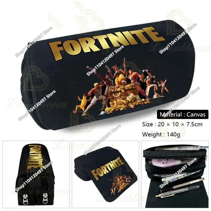Fortnites Anime Pencil Bag Kawaii PencilCase Large Capacity Waterproof Handheld Cosplay Pencil Pouch Office Stationary Gift Toy