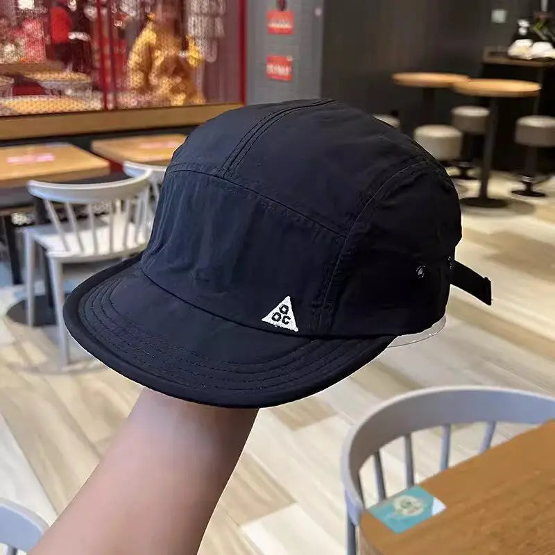 Unisex 5 Panel Camp Cap Quick Dry Waterproof Short Brim Adjustable Lightweight Breathable Cap for Hiking Camping Outdoor Daily